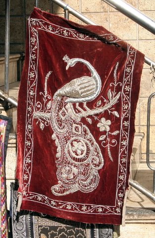 Comml St Bhagat Ram and peacock embroidery