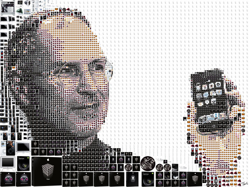 Steve Jobs with a iphone
