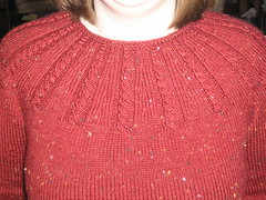 phildar cable sweater front