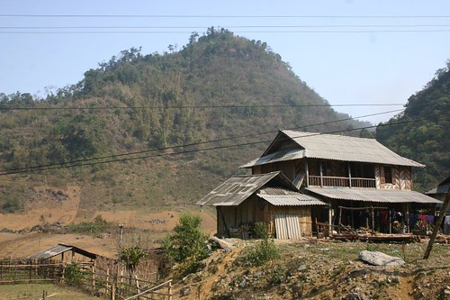 Rural wooden house near Moc Chau