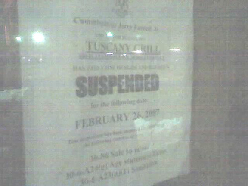 SUSPENDED!