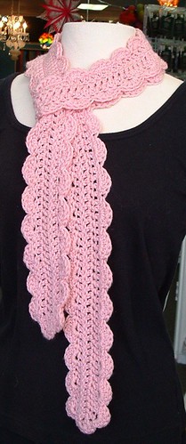Pink Crochet Scarf