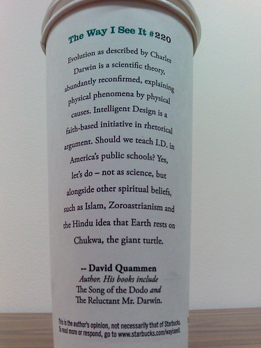 Evolution quote on Starbucks cup | Flickr - Photo Sharing!