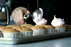 scooping frosting
