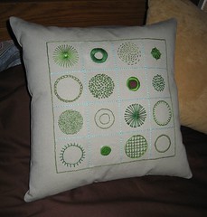 crewel embroidered pillow