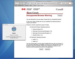 Canada Revenue unsupported browser 1: Safari 2
