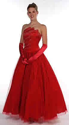 Red Prom Dresses - Golden Embedded Red Dress