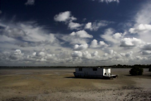 House Boat Beached at Tin Can Bay