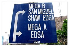 Directional sign going to Megamall