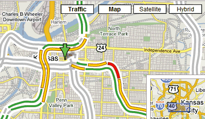 Google Maps toont real-time verkeersinformatie