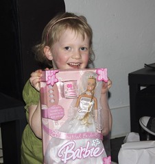 Eden opening her first Barbie