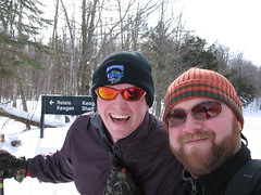 Twig and I x-c skiing in the GAT