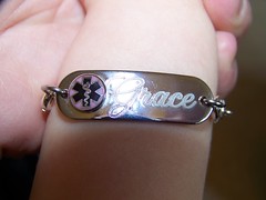 Grace's new medical bracelet!