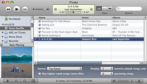 iTunes 7.1 Party Shuffle