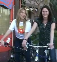 Jorja Fox goes bike shopping