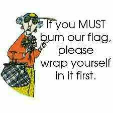 Maxine Burning Flag