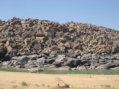 small temple, big boulders