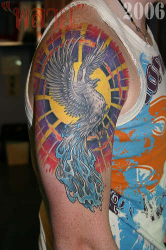 Tattoo by Plai's tattoo : phoenix freehands 2005-6