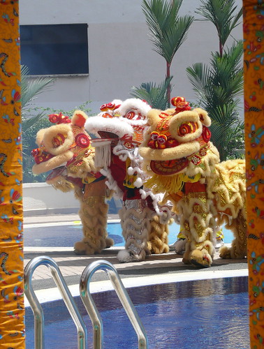 happy chinese new year - chinese lions at my apartment