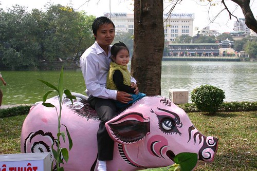 The first day of the Vietnamese Year is a quiet, happy family day