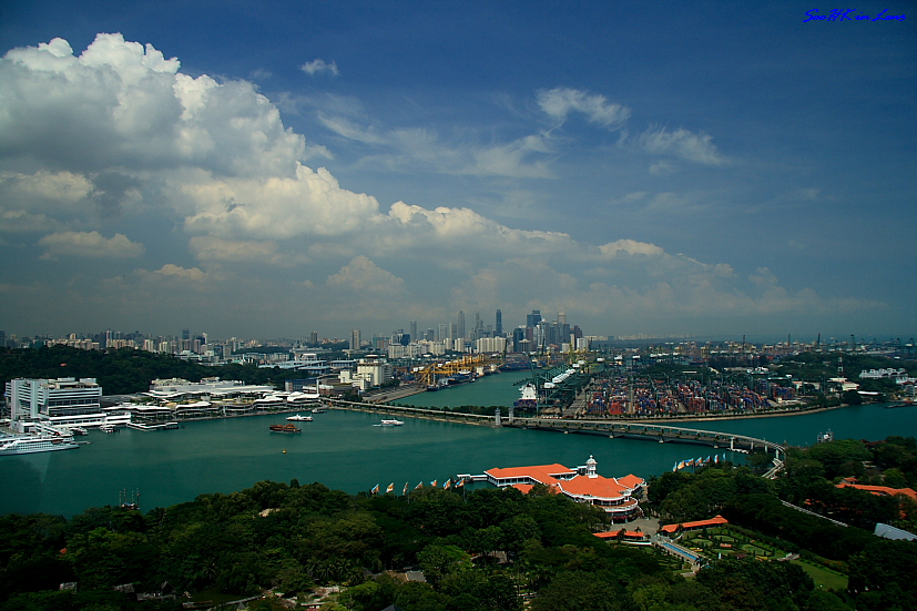 Singapore Sky line From Sentosa
