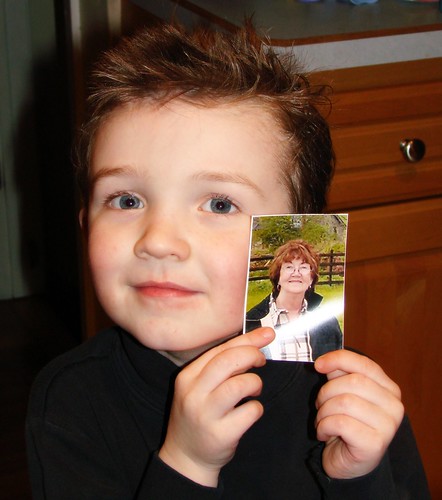 Ronan and a picture of his beloved Nana