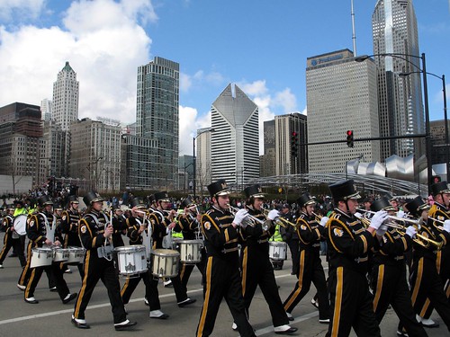 Parade Band in front of Skyline