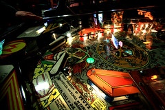 Detail of the "Cyclone" pinball game 