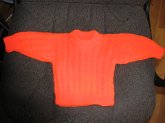 blaze orange baby sweater