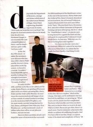 Daniel Radcliffe on Teen Vogue