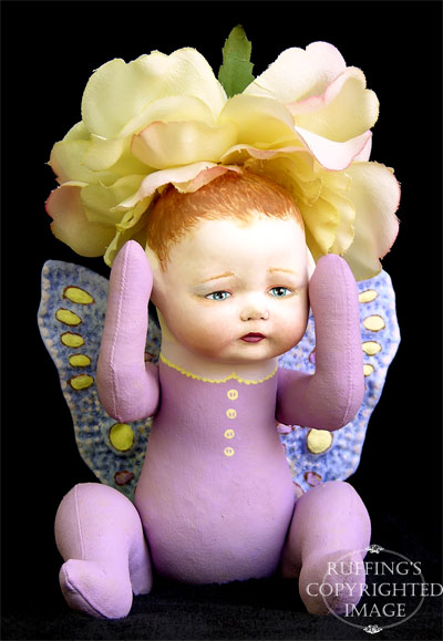 Rosa the Flower Baby Original Folk Art Fairy Doll by Elizabeth Ruffing