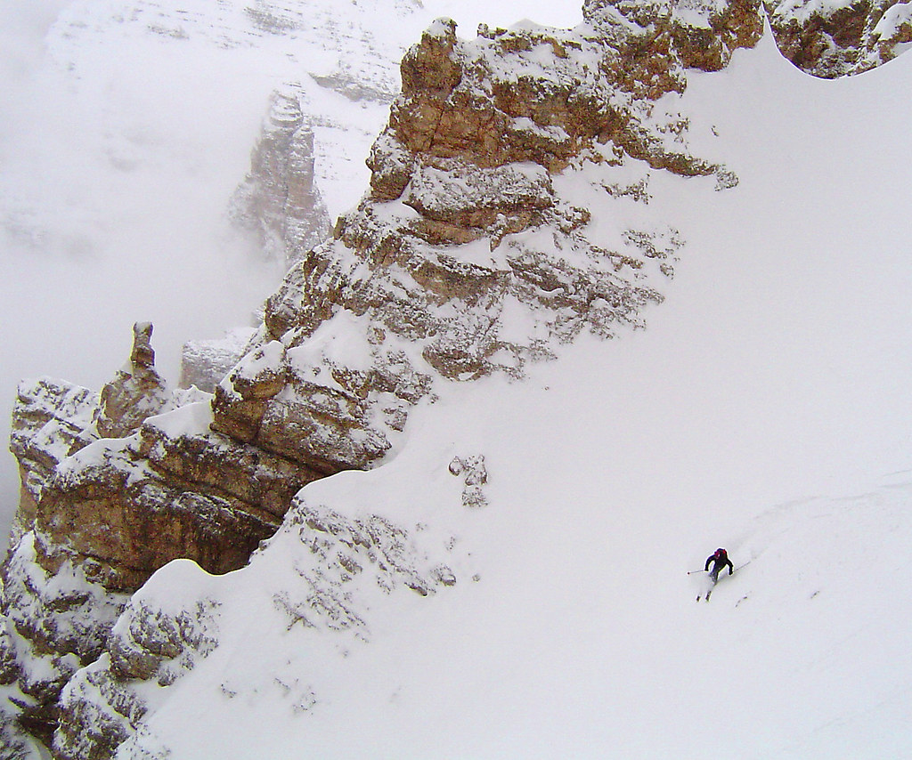 Dr Cary Smith skis in the Italian Dolomites