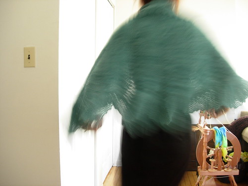 Action Shot of the Bloom Shawl