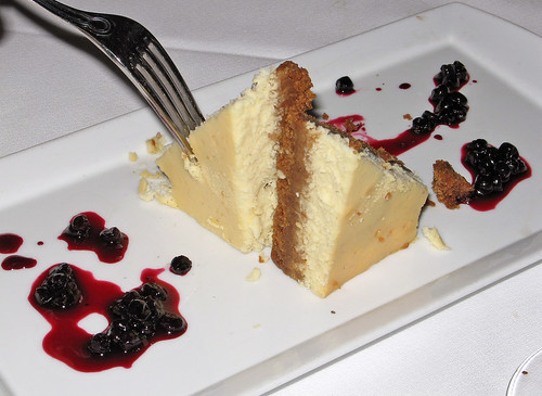 Ricotta Cheesecake with Huckleberry Sauce