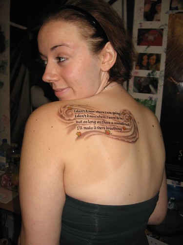 My friend#39;s tattoo with lyrics