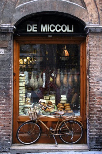 Food store with bicycle