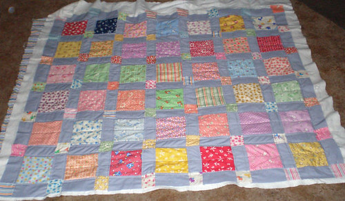 Feedsack quilt - quilted