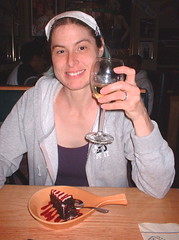 me with wine and cake