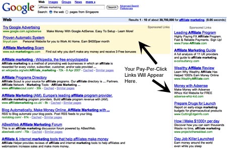 Pay Per Click Links in Google