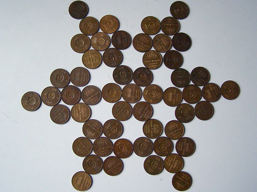 55 femöringar - five-öre coins