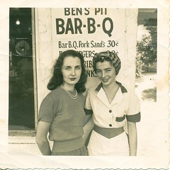 The First Ben's Bar B Cue  Mom (Mrs  Ben Smith) and a waitress