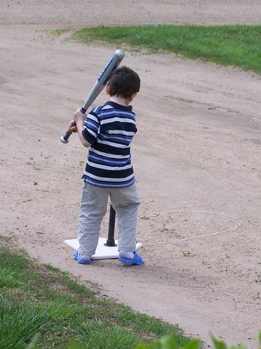 Practicing T-ball