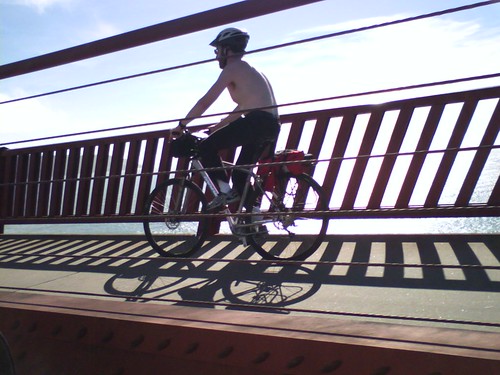 Biker on Bridge by pup ajax.