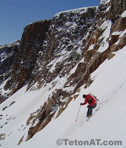 Randosteve skis below Freefall Wall
