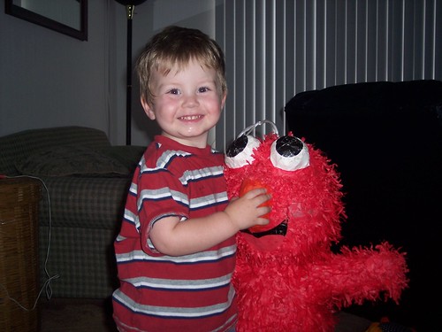 Nathan and his Elmo PiÃ±ata