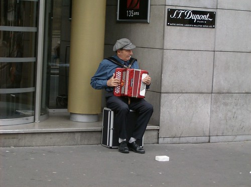 An accordion player
