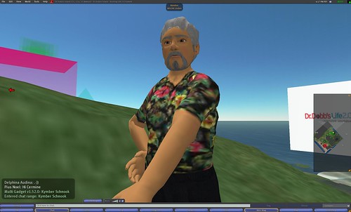 Mitch Kapor gets ready for his talk at the Life 2.0 conference in Second Life