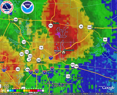 Radar image of Tornado storm