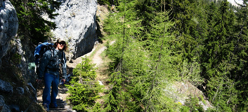 On trail leading up to Lake Tzeuzier, Switzerland