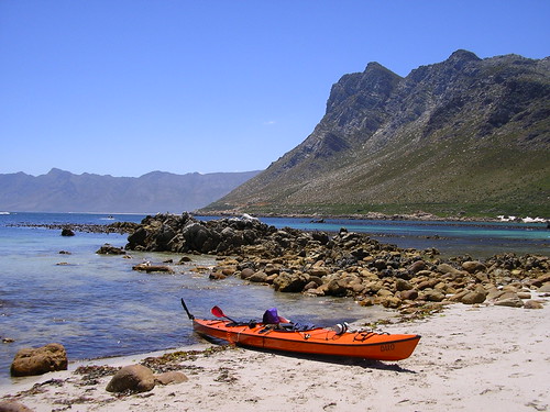 Rooiels beach - about halfway. We estimate that we paddled 40+ kms in total. It took us about 5 hours.